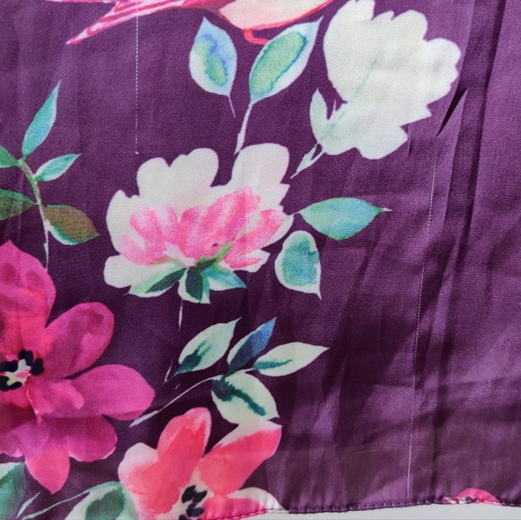 IEENA For MAC DUGGAL Purple Floral One Sleeve Shoulder Gown S - Picture 12 of 15